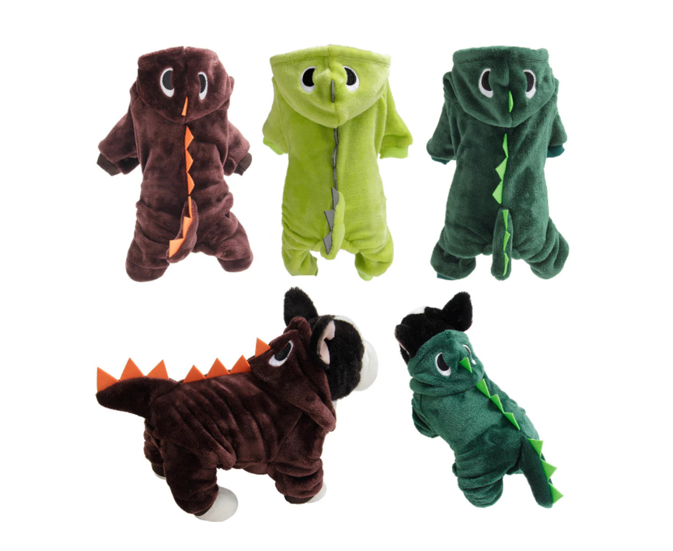 Halloween Pets Dog Puppy Hoodie Clothes Cute Dinosaur Party Cosplay Costumedark Green