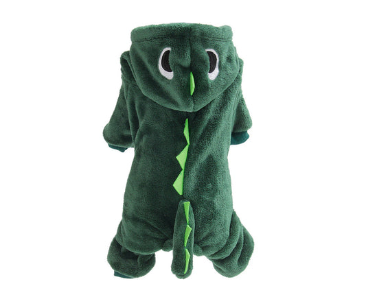 Halloween Pets Dog Puppy Hoodie Clothes Cute Dinosaur Party Cosplay Costumedark Green