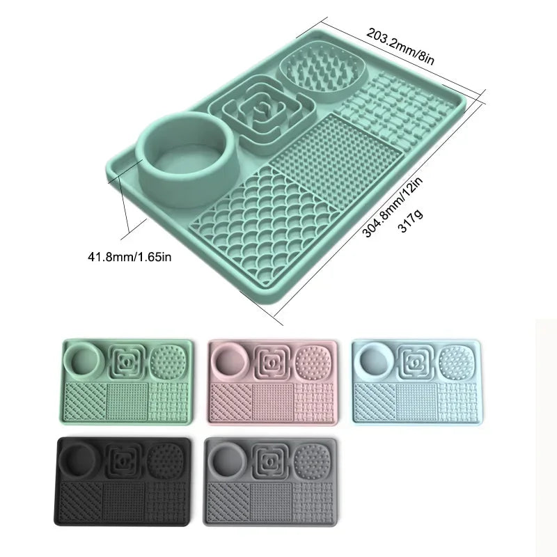 Pet Licking Mat Pet Eating Ware Dog Slow Food Mat Placemat Dog Feeder Supplies Suction Cup Dog Bathing Distraction