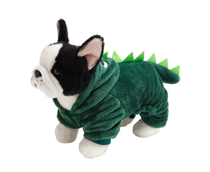 Halloween Pets Dog Puppy Hoodie Clothes Cute Dinosaur Party Cosplay Costumedark Green