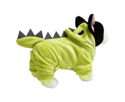 Halloween Pets Dog Puppy Hoodie Clothes Cute Dinosaur Party Cosplay Costumedark Green